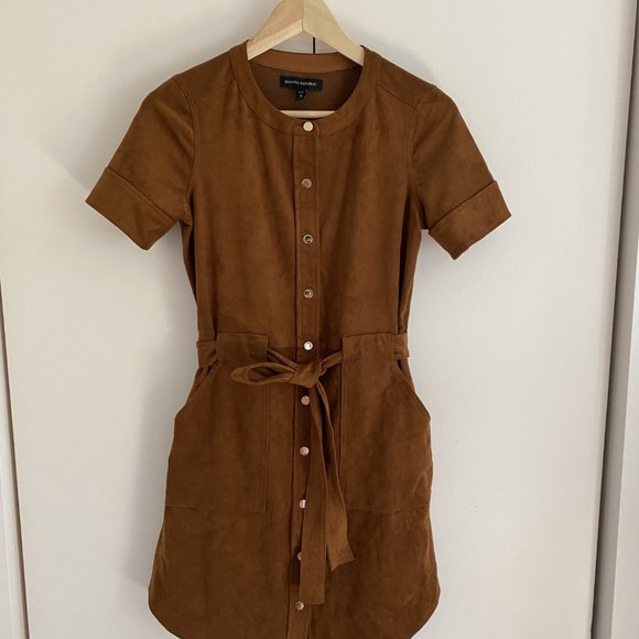 Banana Republic Faux Suede Shirt Dress - Petite - Picture 4 of 4
